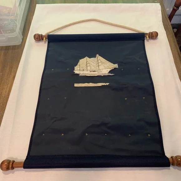 Vtg Coast Guard Nautical tie Knot Chart Banner Canvas - Picture 15 of 15